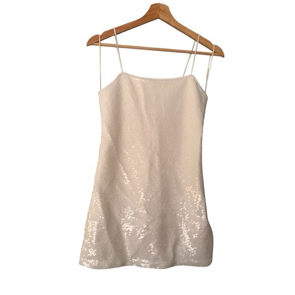 White Sequin Mini Dress Abercrombie & Fitch Size XXS - Picture 2 of 15